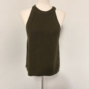Madewell Valley Knit Sweater Tank High Neck Brown Sz M